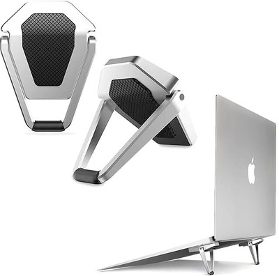 Trendy turn Adjustable Laptop Mount Design-Mini-2 Pcs Lap-Stand Aluminium Floor and Desk Stand Laptop Stand Compatible with 40 - 44cm Laptops(Steel)