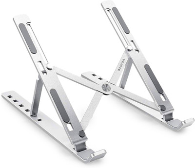 Bestor Aluminum Alloy Adjustable Portable Foldable Laptop Stand bol-laptop-stand Laptop Stand Aluminium Laptop Stand Adjustable Computer Stand bol-laptop-stand Laptop Stand Aluminium Desk Stand Laptop Stand with Adjustable Height Compatible with Universal Laptops(Silver)