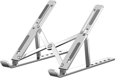 Katoomba Anodized Aluminium Height Adjustable Laptop Stand Anodized Aluminium Height Adjustable Laptop Stand Aluminium Floor and Desk Stand Laptop Stand with Adjustable Height Compatible with Universal Laptops(Silver)