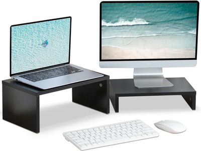 UniShop Wood 2 Tier Adjustable Monitor Stand Laptop Stand
