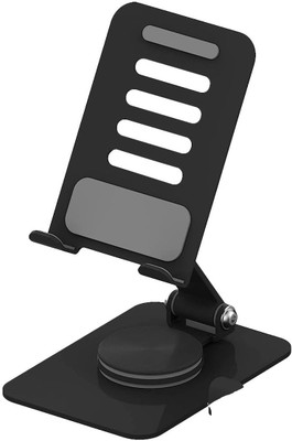 RECTITUDE Ideal for home, office, and travel use. Mobile Stand Compact, Portable, and Perfect T-16 Aluminium Desk Stand Rotatable Laptop Stand with Adjustable Height Compatible with Universal Laptops(Black)