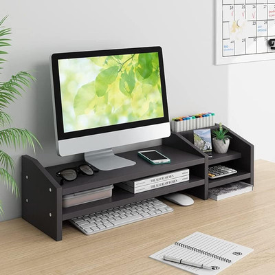 UniAart Uniaart 2 Tiers Multi-Purpose Wood Monitor Riser Stand 2 Tiers Multi-Purpose Wood Monitor Riser Stand with Storage Organizer Wooden Desk Stand Laptop Stand Compatible with Universal, 26 - 35 cm Laptops(Brown) UniAart Uniaart 2 Tiers Multi-Purpose Wood Monitor Riser Stand 2 Tiers Multi-Purpose Wood Monitor Riser Stand with Storage Organizer Wooden Desk Stand Laptop Stand Compatible with Universal, 26 - 35 cm Laptops(Brown)