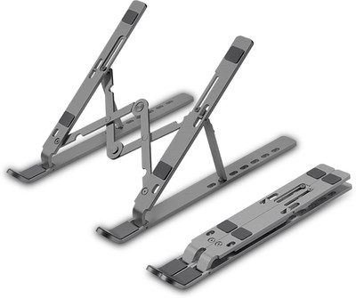 ZEBRONICS ZEB-NS2000 Aluminium Desk Stand Laptop Stand with Adjustable Height Compatible with 40 - 44cm Laptops(Grey)