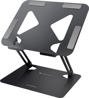 ZEBRONICS Zeb-NS3000 Steel Desk Stand Laptop Stand with Adjustable Height Compatible with 40 - 44cm Laptops(Grey, Black)