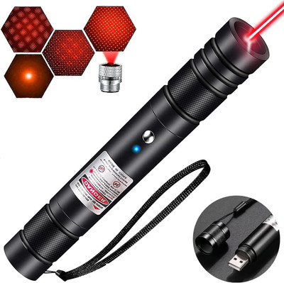 GLOWISH USB RECHARGEABLE HIGH POWER LONG RANGE RED LASER POINTER(400 nm, RED)