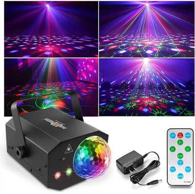 Eware LED Party Light with Remote-Sound Activated DJ Light Projector - RGB Effects Single Disco Ball(Ball Diameter: 10 cm)