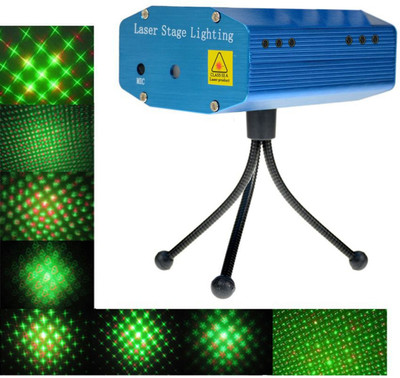 Texme Mini Projector Stage Light Sound Activated Laser Light Disco Party Club(450 nm, green, red)