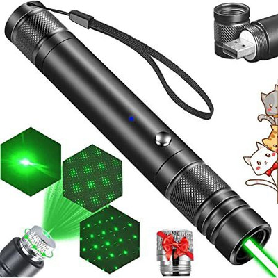 Dcmr Premium Laser Light Pointer With Different Modes, Rechargeable, Charger Inside(650 nm, Green)