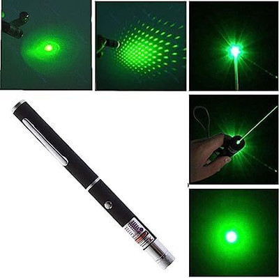 ASenterprises Green Laser Light Disco Pointer Pen with Adjustable Cap to Change Design(320 nm, GREEN)