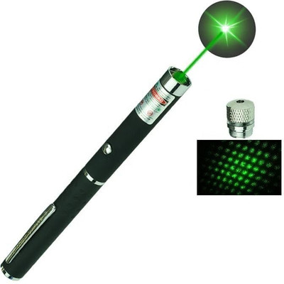 Iktu Green Laser Disco Light Pointer Pen Beam With Adjustable Cap To Change Project Design(650 nm, Green)