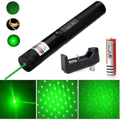 SUPRAMA RECHARGEABLE RED LASER LIGHT TORCH WITH ON/OFF LOCK (Green)(650 nm, RED)