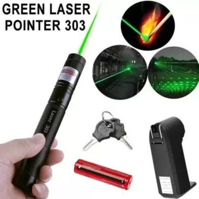PRACHI ENTERPRISES MILITARY GREEN BURNING LASER 303 WITH RECHARGABLE BATTERY(650 nm, GREEN)