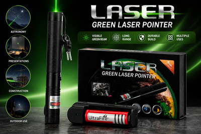 Mintbean Rechargeable Green Laser Light Pointer, High Power Long Range Beam(1000 nm, Green)