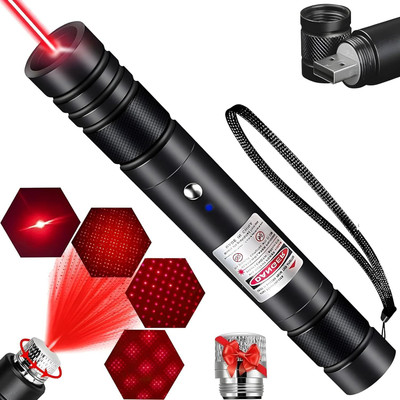 coolcold Laser Light | USB Rechargeable Red, Laser Pointer | 2000m Handheld Laser Pen(650 nm, red)