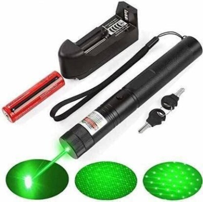 JGG Jain Gift Gallery Metal High Powered Military Burning Green Laser Pointer 100Nm Power&532Nm-650Nm(650 nm, Green)