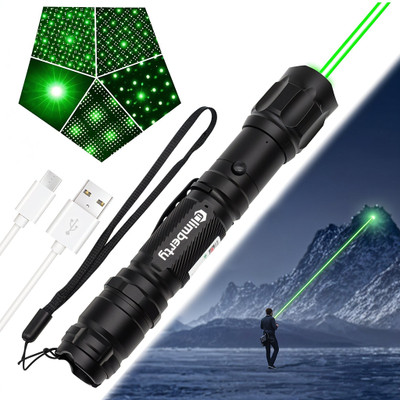 Zomei Powerful LED Green Laser Pointer Long Range USB Rechargeable 8 Mode(532 nm, Green)