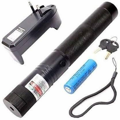 Jakha 500nm Rechargeable Green Hunting Scope Laser Pointer Pen 3 in 1 Flashlight Torch Style Sight Dot Scope Facebook Like Key Chain(250 nm, Green)