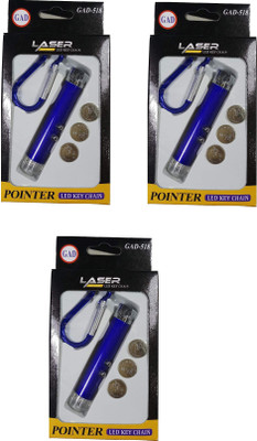 Kaizen Enterprises Laser Pointer Beam Light Laser Torch & Keychain For Kids Fun & Play (Pack of 3)(650 nm, Red)