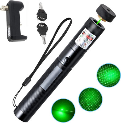 WAWA Green Laser Stylish Disco Light Pointer Pen with Adjustable Cap Heavy Beam W13(650 nm, Green)