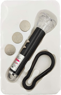 Naama 3in1 Laser Pointer, Laser Torch with Emergency Hazard LED Light & KeyChain Hook(320 nm, Multicolor)