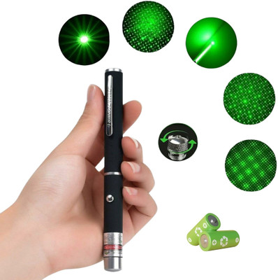 veepearls Multi Pattern Laser Pointer Light with Battery Cells for Kids & Pets to Play Toy(532 nm, Green)