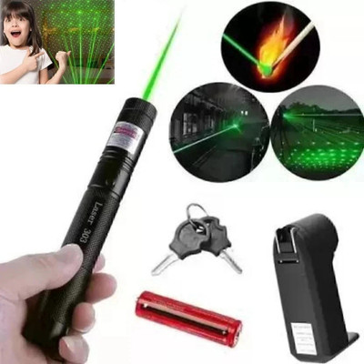 ROMYCRON Laser Light with Rechargeable Battery and Long Range Laser Pointer Pen for Kids(1000 nm, Green)