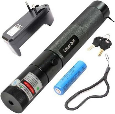 Sqoota High Powered Milatary Burning Green Laser Pointer 650nm, Working Time Over 8000 Hours Rechargable Green Laser-303 Pointer Party Pen Disco Light 5 Mile + Battery(650 nm, Green)