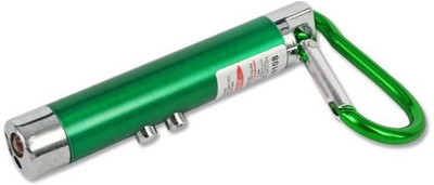 RECTITUDE Small Laser Light for Kids and UV Led Key Chain Hook with 3 Button Size Cell(650 nm, Green)