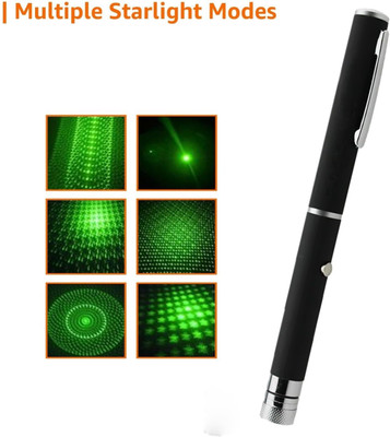 Takatak High Green Laser Pointer Pen with Star Cap | AAA Battery Laser Torch for(532 nm, Black)
