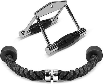 Tonlight sports Solid Double D Row Handle Cable Attachment Anti Slip Handle tricep rope Lat Pulldown(70 kg)