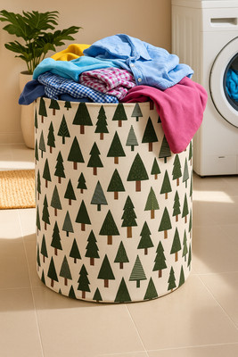 KUBER INDUSTRIES 60 L Green Laundry Basket(Cotton)