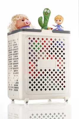 Hashone 27 L White Laundry Basket(Plastic)