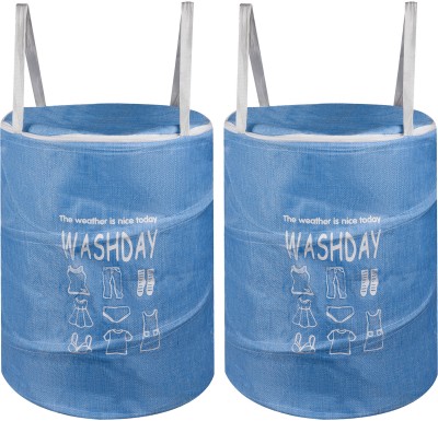 KUBER INDUSTRIES 45 L Blue Laundry Basket(Jute)