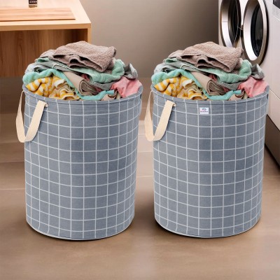 Heart Home 60 L Grey Laundry Basket(Cotton)