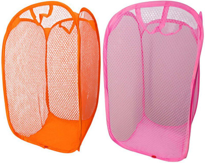 Kitchwish 45 L Orange, Pink Laundry Bag(Nylon)