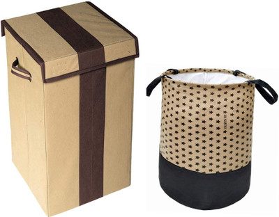 SH NASIMA 75 L Brown, Beige Laundry Bag(Non-Woven)