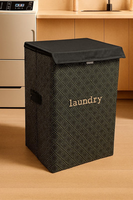 QUAIL 75 L Black Laundry Basket(Non-Woven)