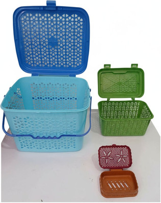 Borsha Dg store 12 L Multicolor Laundry Basket(Plastic)