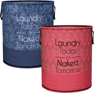 KUBER INDUSTRIES 45 L Blue, Maroon Laundry Basket(Non-Woven)