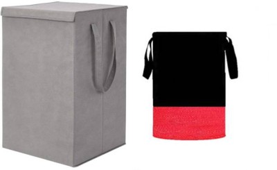 Tiarakrafts 70 L Black, Red Laundry Basket(Non Woven)