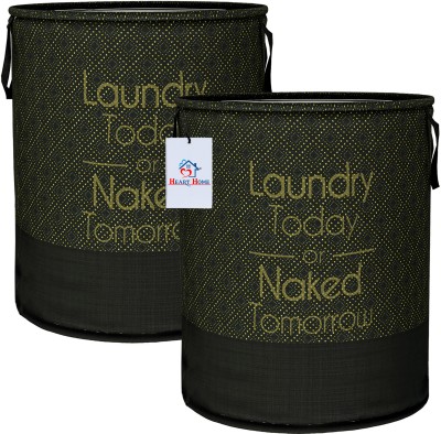 Heart Home 45 L Black Laundry Basket(Non-Woven)