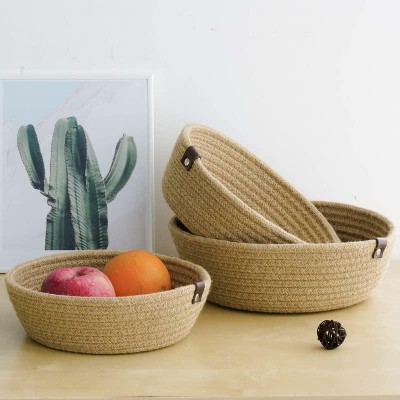 GooglyGoogly Jute Storage Basket(Pack of 3)