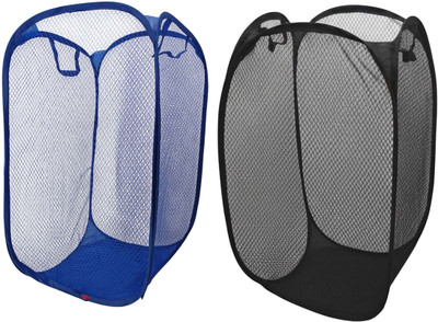 Kitchwish 45 L Blue, Black Laundry Bag(Nylon)