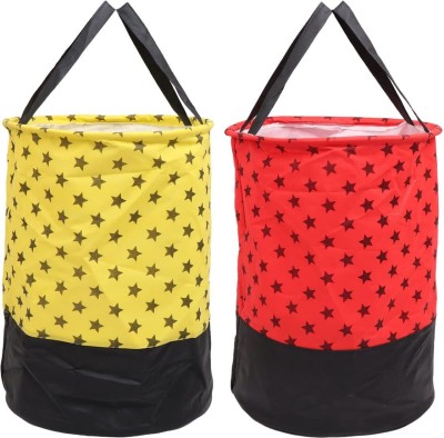 Viskri 45 L Red, Yellow Laundry Basket(Canvas)