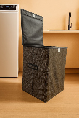 ROYSA 75 L Black Laundry Basket(Non Woven)