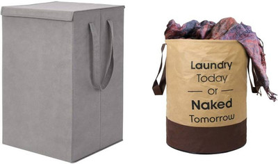 Tiarakrafts 70 L Grey Laundry Basket(Non Woven)