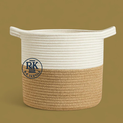 VIRAAJ COLLECTION 40 L Beige Laundry Basket(Cotton)