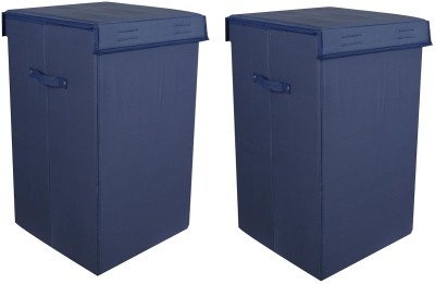 uhi 68 L Dark Blue Laundry Basket(Non-Woven)