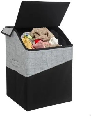 Ryboa Haima 70 L Grey, Black Laundry Basket(Non-Woven)