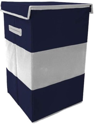 Mteaser 68 L Blue, White Laundry Basket(Non-Woven)